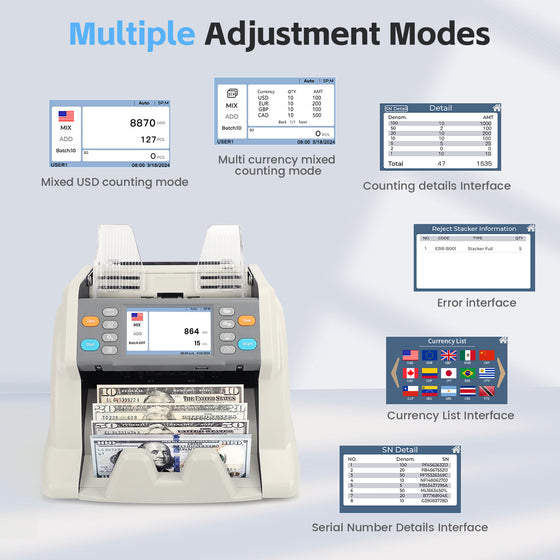 RIBAO MC-50 Multi Currency Mixed Denomination Bill Counter