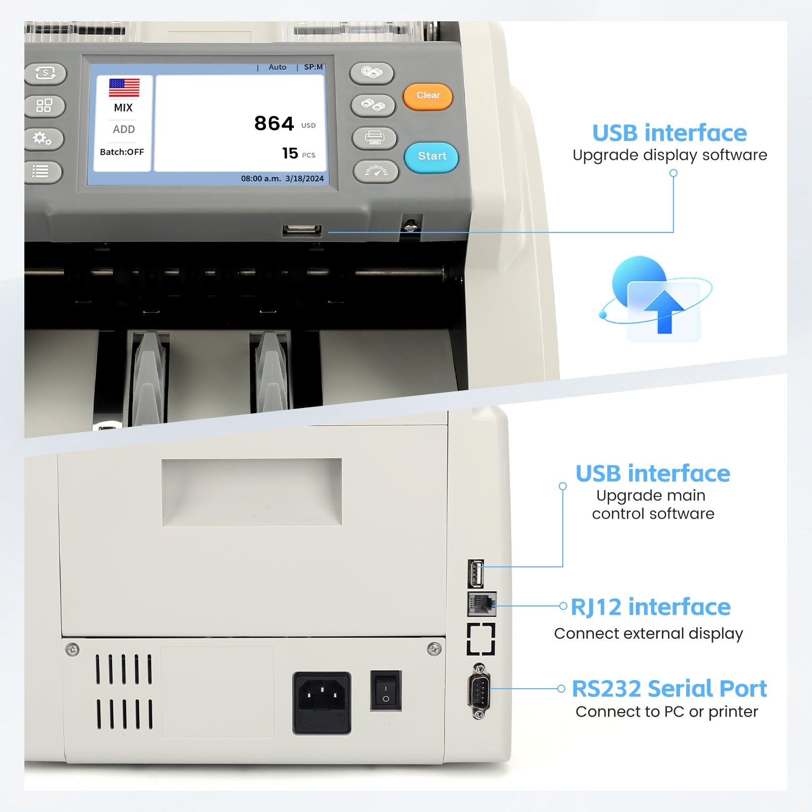 RIBAO MC-50 Multi Currency Mixed Denomination Bill Counter