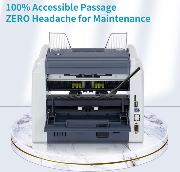 money counter ribao bc40 back view shows it has 100% accessible passage, easy to maintenance